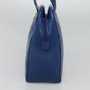 CELINE Shoulder Bag Leather Blue Gold Auth BA3538-4