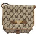 GUCCI GG Plus Supreme Shoulder Bag PVC Beige Gold Auth BA3539-2