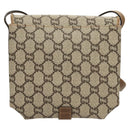 GUCCI GG Plus Supreme Shoulder Bag PVC Beige Gold Auth BA3539-3