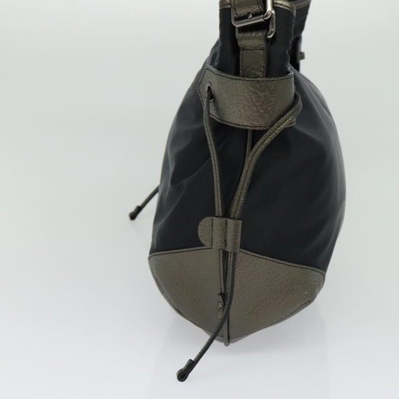 BURBERRY Shoulder Bag Nylon Black Auth BA3541