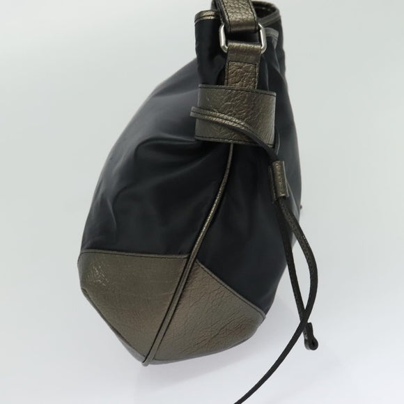 BURBERRY Shoulder Bag Nylon Black Auth BA3541