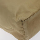 Christian Dior Maris Pearl Shoulder Bag Nylon Beige Silver Auth BA3544-11