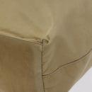 Christian Dior Maris Pearl Shoulder Bag Nylon Beige Silver Auth BA3544-15