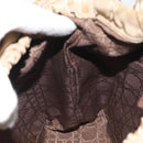 Christian Dior Maris Pearl Shoulder Bag Nylon Beige Silver Auth BA3544-18