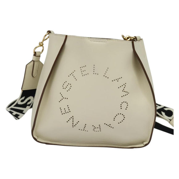 Stella MacCartney Shoulder Bag Leather Gold White 557906 Auth BA3547