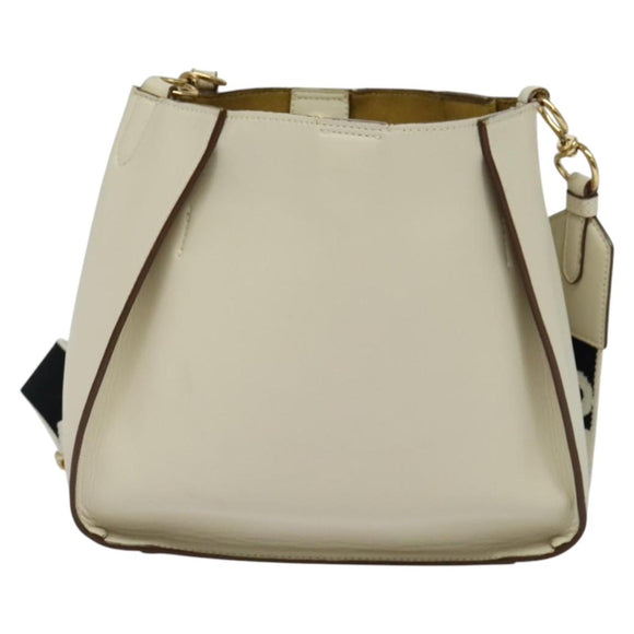 Stella MacCartney Shoulder Bag Leather Gold White 557906 Auth BA3547