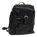 Gianni Versace Backpack Leather Black Gold Auth BA3548-1