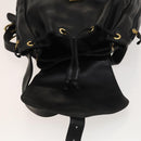 Gianni Versace Backpack Leather Black Gold Auth BA3548-11