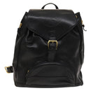 Gianni Versace Backpack Leather Black Gold Auth BA3548-13