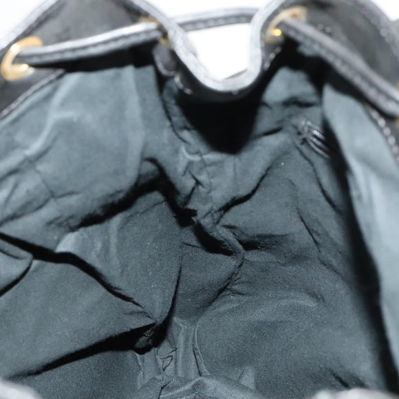 Gianni Versace Backpack Leather Black Gold Auth BA3548