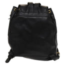 Gianni Versace Backpack Leather Black Gold Auth BA3548-2