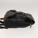 Gianni Versace Backpack Leather Black Gold Auth BA3548-3