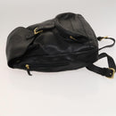 Gianni Versace Backpack Leather Black Gold Auth BA3548-4
