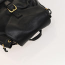 Gianni Versace Backpack Leather Black Gold Auth BA3548-6