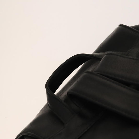 Gianni Versace Backpack Leather Black Gold Auth BA3548