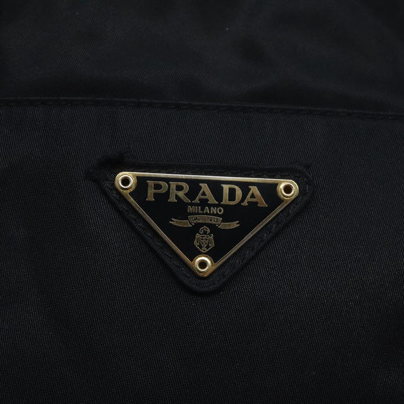 PRADA Hand Bag Nylon Navy Gold Auth BA355