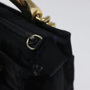 PRADA Hand Bag Nylon Navy Gold Auth BA355-10