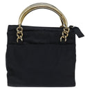 PRADA Hand Bag Nylon Navy Gold Auth BA355-2