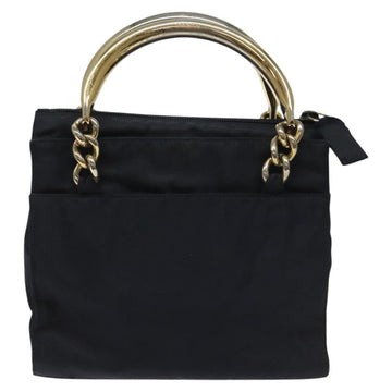 PRADA Hand Bag Nylon Navy Gold Auth BA355 - 0