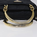 PRADA Hand Bag Nylon Navy Gold Auth BA355-7
