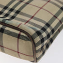 BURBERRY Nova Check Hand Bag Canvas Beige Auth BA3554-9