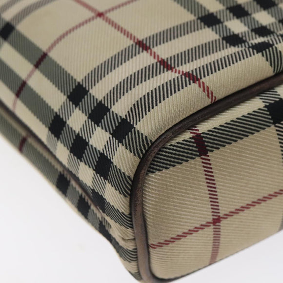 BURBERRY Nova Check Hand Bag Canvas Beige Auth BA3554