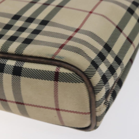 BURBERRY Nova Check Hand Bag Canvas Beige Auth BA3554