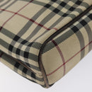 BURBERRY Nova Check Hand Bag Canvas Beige Auth BA3554-16