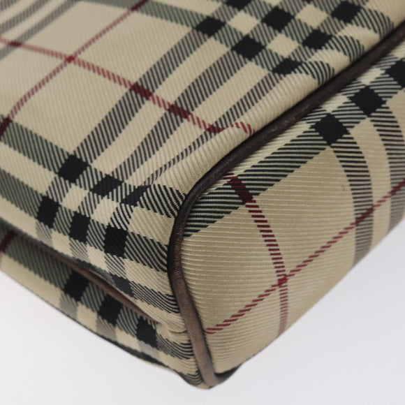 BURBERRY Nova Check Hand Bag Canvas Beige Auth BA3554