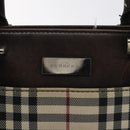 BURBERRY Nova Check Hand Bag Canvas Beige Auth BA3554-17