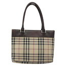 BURBERRY Nova Check Hand Bag Canvas Beige Auth BA3554-2