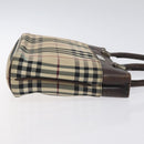 BURBERRY Nova Check Hand Bag Canvas Beige Auth BA3554-3