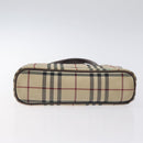 BURBERRY Nova Check Hand Bag Canvas Beige Auth BA3554-5