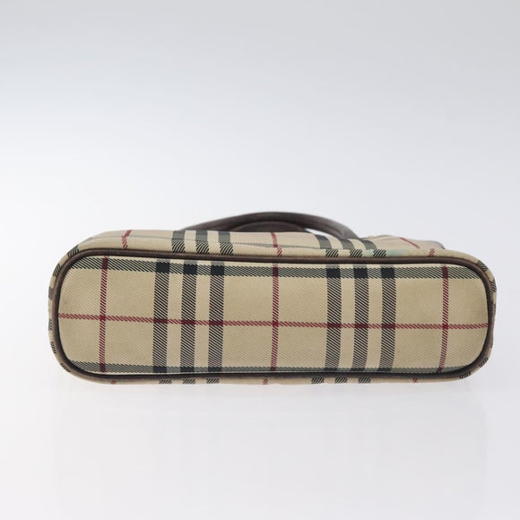 BURBERRY Nova Check Hand Bag Canvas Beige Auth BA3554