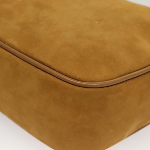 Salvatore Ferragamo Shoulder Bag Suede Brown Gold Auth BA3556