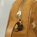 Salvatore Ferragamo Shoulder Bag Suede Brown Gold Auth BA3556-9