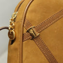 Salvatore Ferragamo Shoulder Bag Suede Brown Gold Auth BA3556-10