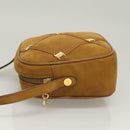 Salvatore Ferragamo Shoulder Bag Suede Brown Gold Auth BA3556-4