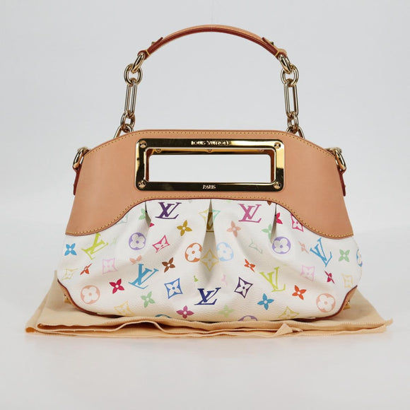 LOUIS VUITTON Monogram Multicolor Judy PM Shoulder Bag White M40257 Auth BA3564V