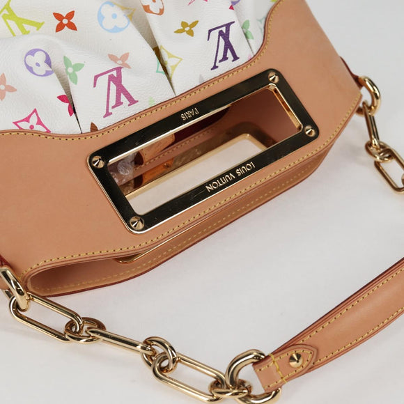 LOUIS VUITTON Monogram Multicolor Judy PM Shoulder Bag White M40257 Auth BA3564V