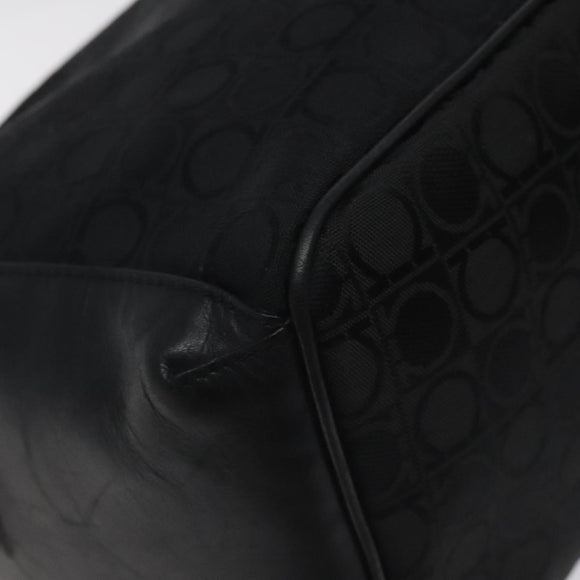 Salvatore Ferragamo Shoulder Bag Canvas Black Gold Auth BA3569