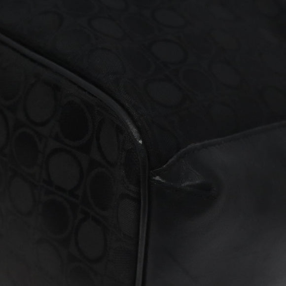 Salvatore Ferragamo Shoulder Bag Canvas Black Gold Auth BA3569