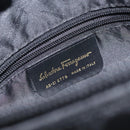 Salvatore Ferragamo Shoulder Bag Canvas Black Gold Auth BA3569-12