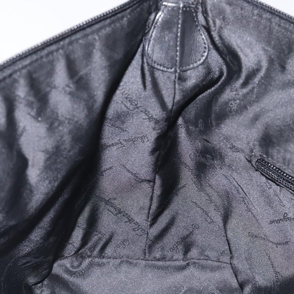 Salvatore Ferragamo Shoulder Bag Canvas Black Gold Auth BA3569