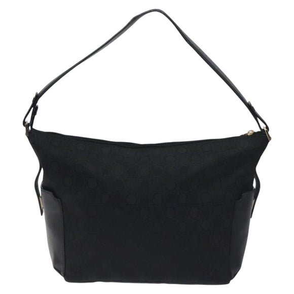 Salvatore Ferragamo Shoulder Bag Canvas Black Gold Auth BA3569