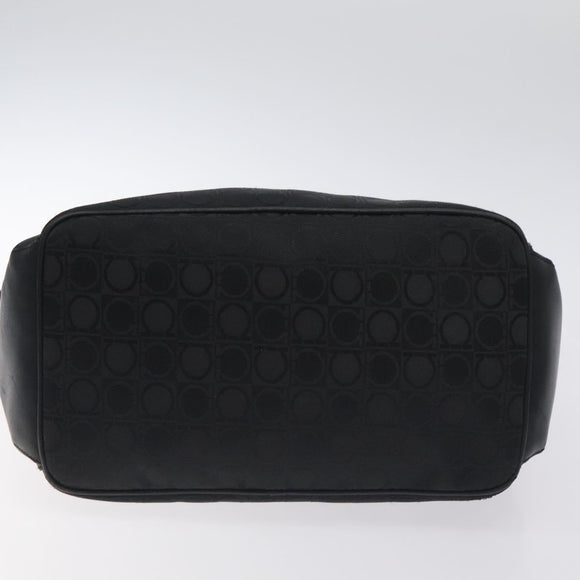 Salvatore Ferragamo Shoulder Bag Canvas Black Gold Auth BA3569