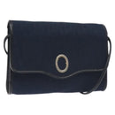 Christian Dior Trotter Canvas Shoulder Bag Navy Auth BA3570-1
