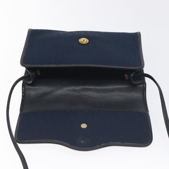 Christian Dior Trotter Canvas Shoulder Bag Navy Auth BA3570