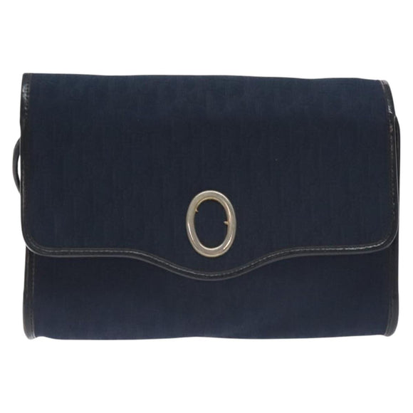 Christian Dior Trotter Canvas Shoulder Bag Navy Auth BA3570