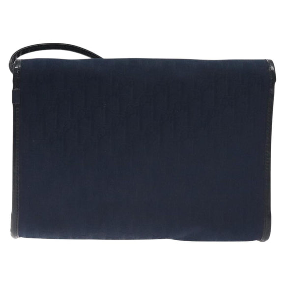 Christian Dior Trotter Canvas Shoulder Bag Navy Auth BA3570